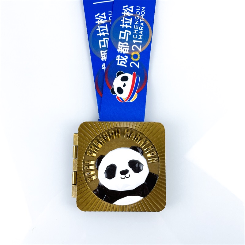 パンダデザイン品質カスタムマラソンメダルメタルスポーツメダル
